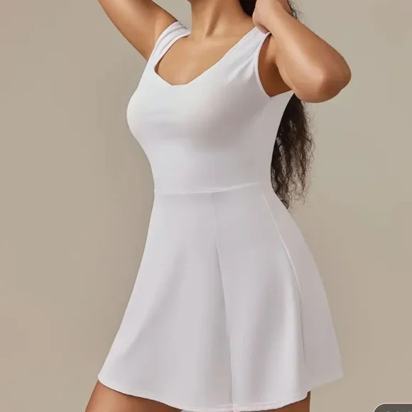 White Sleeveless Skater Dress, Yoga, Tennis...gorgeous! - Picture 3 of 4